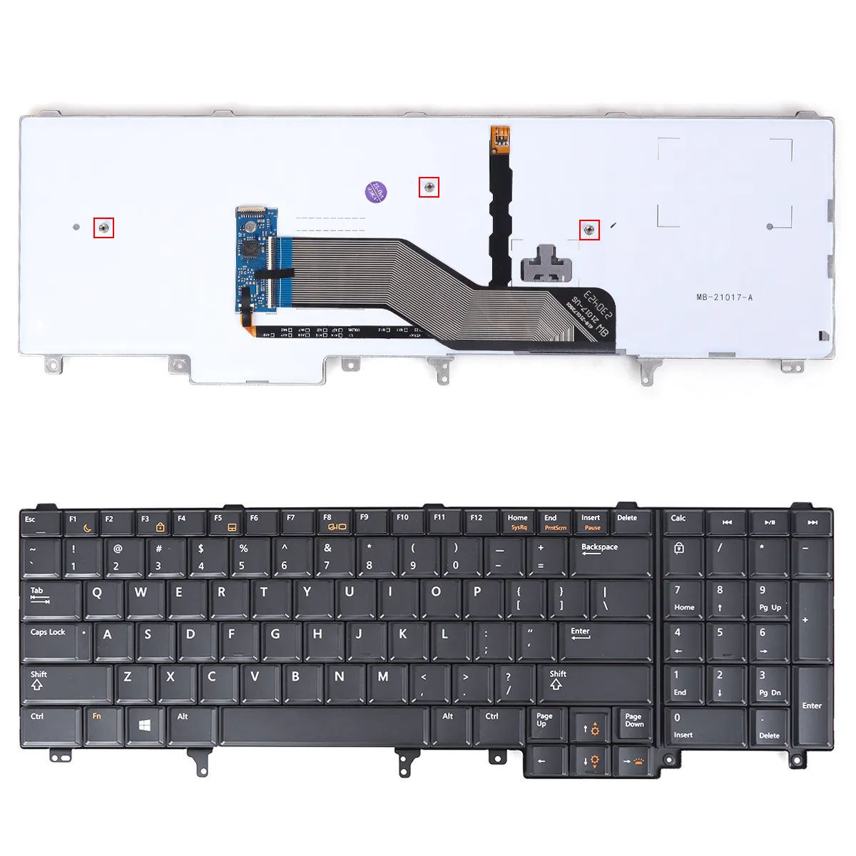Picture of Laptop US keyboard for DELL Latitude E6520 BLACK(Without Point stick,Backlit)WIN8